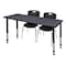 Regency Tables > Height Adjustable > Rectangular Table & Chair Sets, 60 W, 30 L, 23-34 H, Grey MT6030GYAPBK40BK - alternate 1